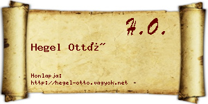 Hegel Ottó névjegykártya